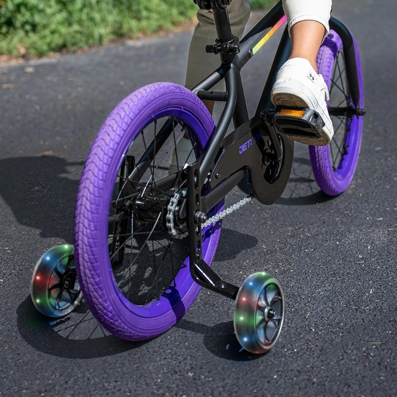 JETSON Spark Light-Up Training Wheel Accessory, Motion Activated LED Light-Up Wheels, 4 Inch Wheels, Fits Most Bike Wheels From 12 to 2 inches, Ages 3+, Black, JSPRK2-BLK - Image 2